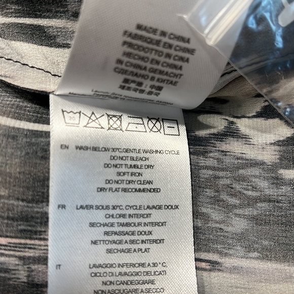 NWT IRO Anite Black & Grey Print 100% Silk Blouse Sz-M/38 - Picture 10 of 10